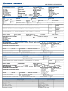 Printable Auto Loan Application Fill Online Printable Fillable