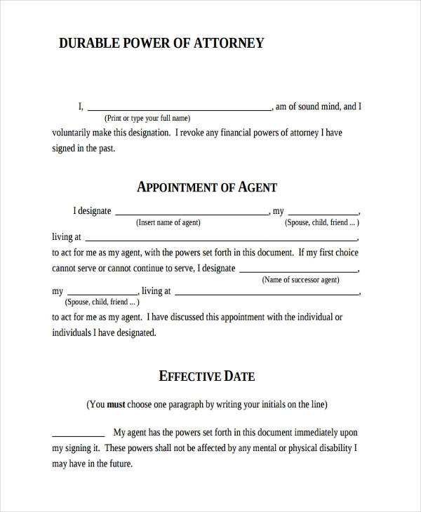 Printable Blank Poa Forms Fillable Form 2024