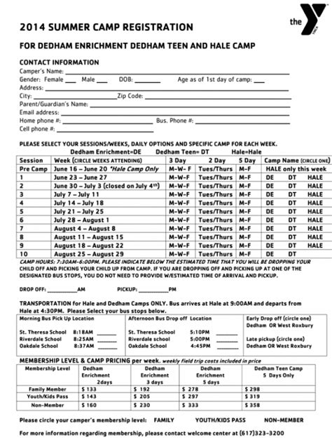 Printable Camp Registration Forms Pdf Fill Online Printable Sports Camp