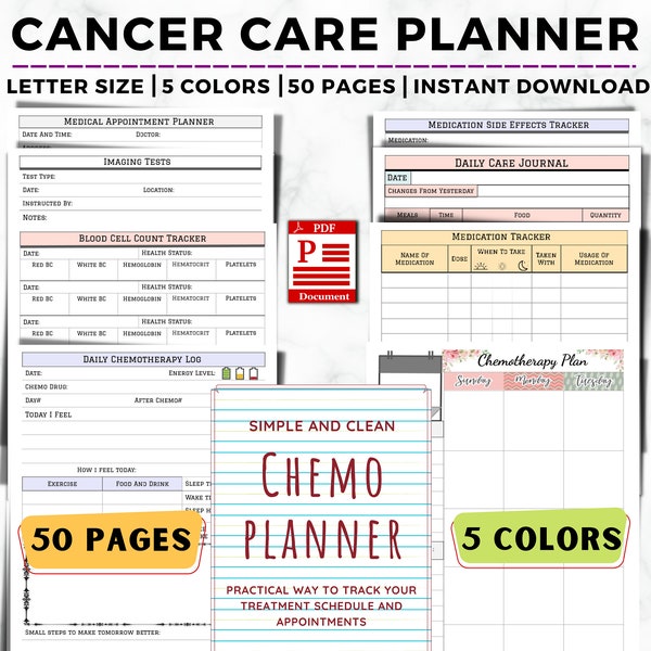 Printable Cancer Planner Etsy