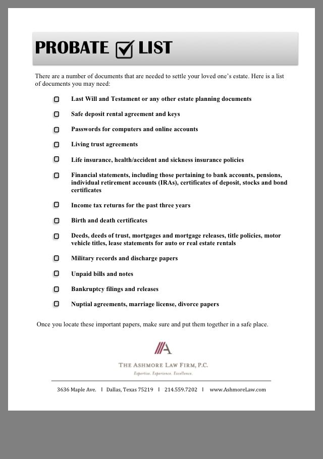 Printable Checklist After Death Of Parent