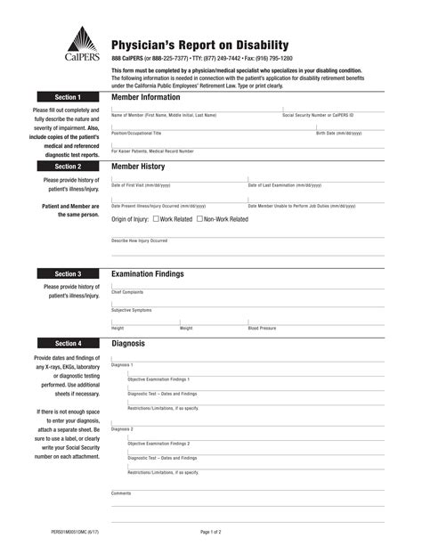 Printable Disability Forms Printable Forms Free Online