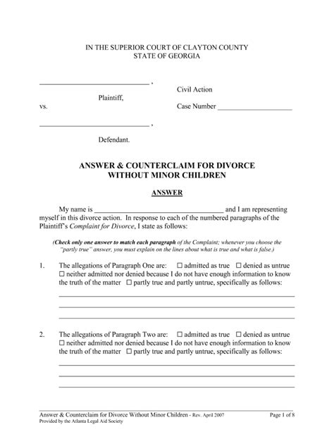 Printable Divorce Decree