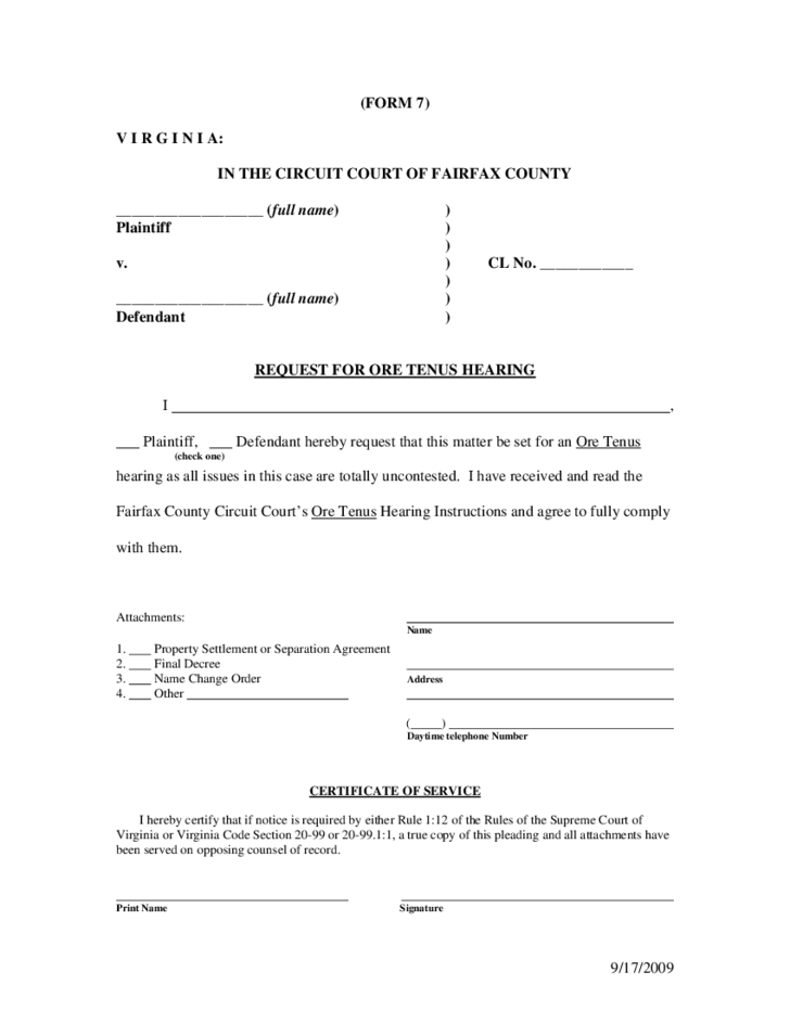 Printable Divorce Papers Virginia Printable Divorce Papers