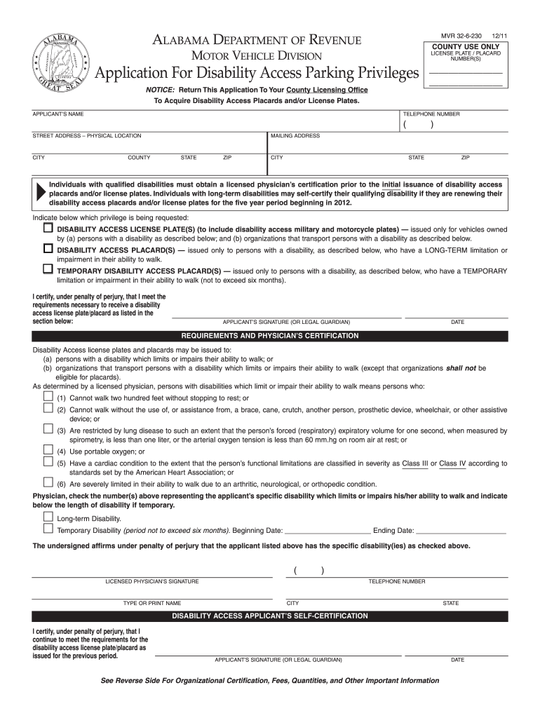 Printable Dmv Handicap Form