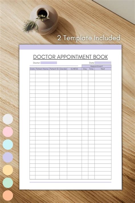 Printable Doctor Appointment Book Doctor Visits Tracker Doctor Visitation Log Medical Record