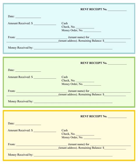 Printable Downloadable Receipt Template