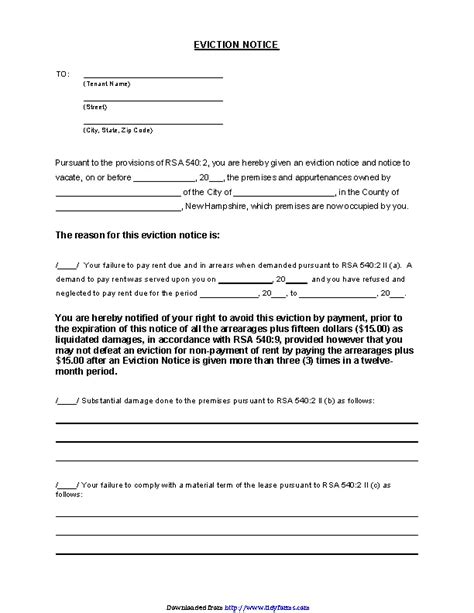 Printable Eviction Notice Form Pdfsimpli