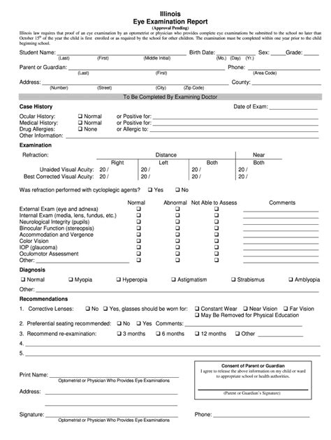 Printable Eye Exam Forms