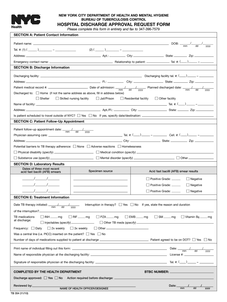 Printable Fillable Real Hospital Discharge Papers