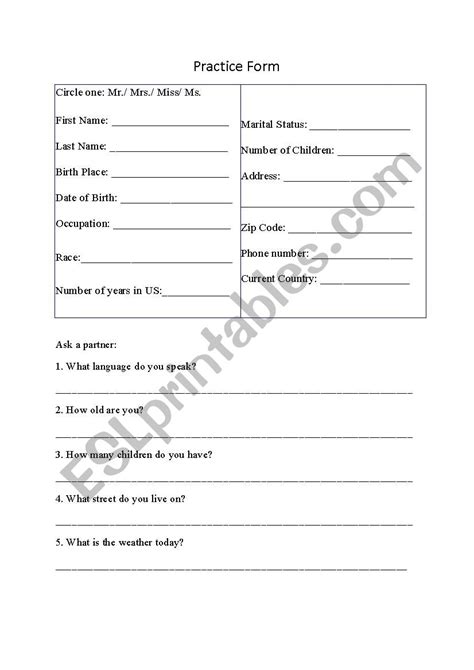 Printable Filling Out Forms Worksheets Printable Forms Free Online