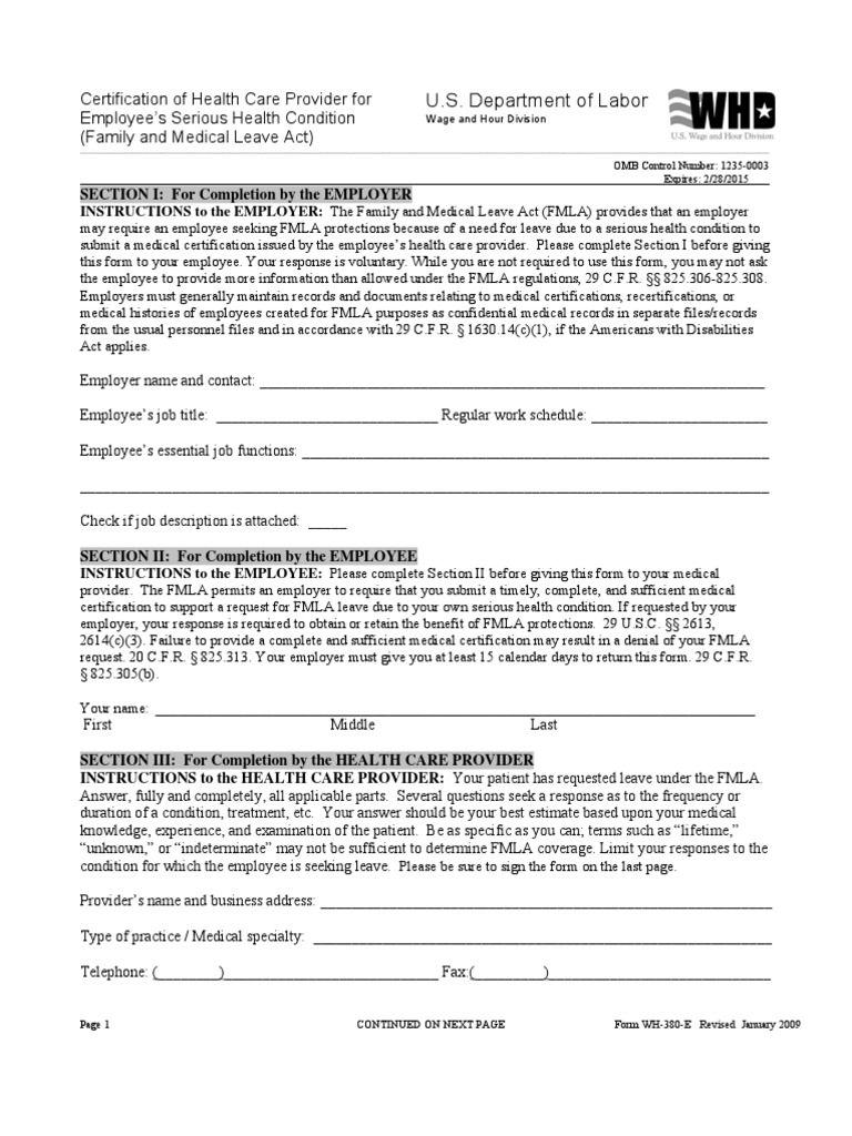 Printable Fmla Forms