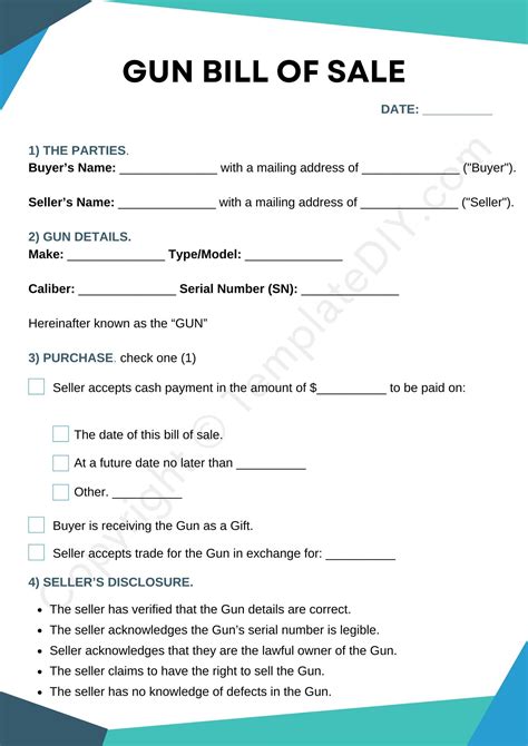 Printable Gun Bill Of Sale