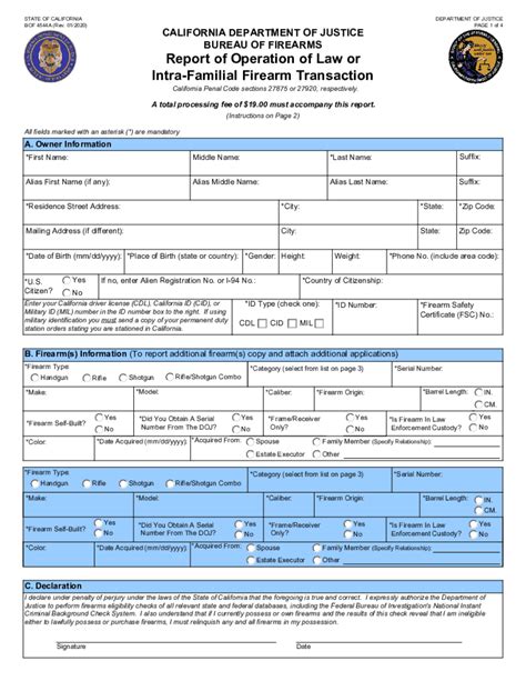 Printable Gun Transfer Form Printable Forms Free Online