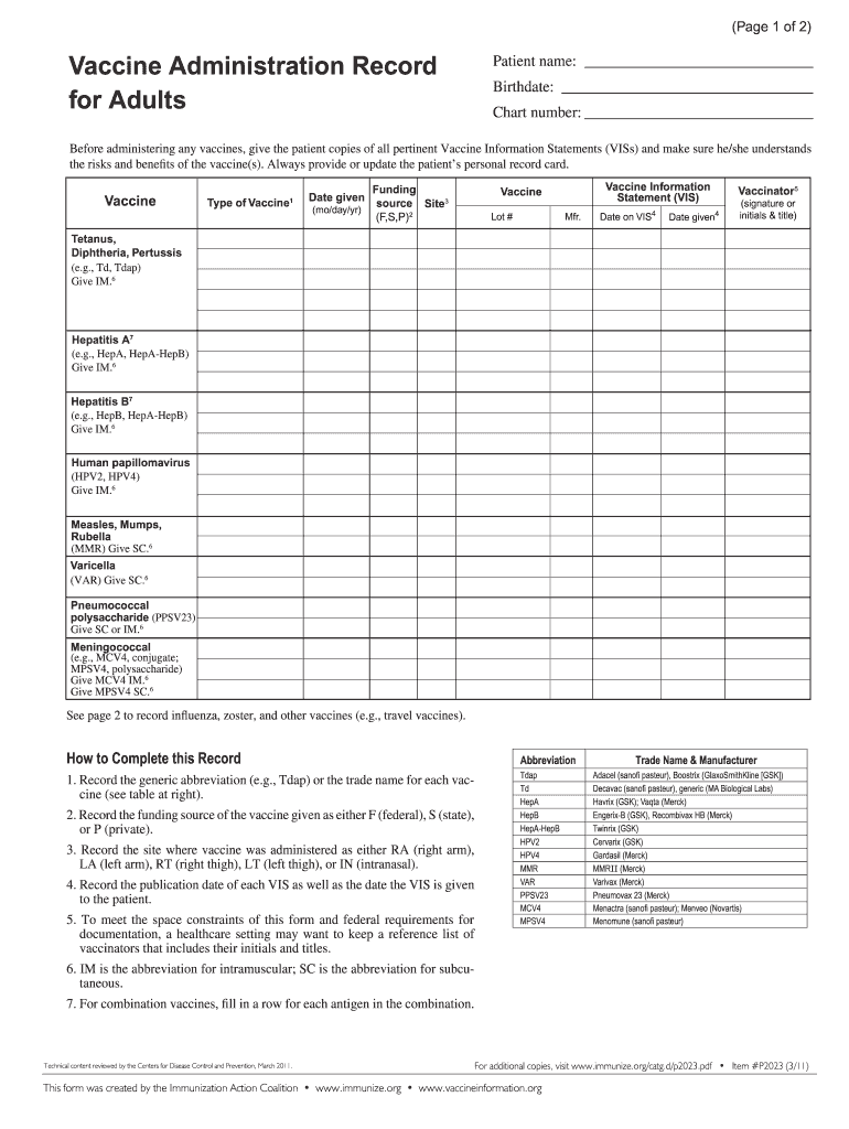 Printable Immunization Form Printable Forms Free Online