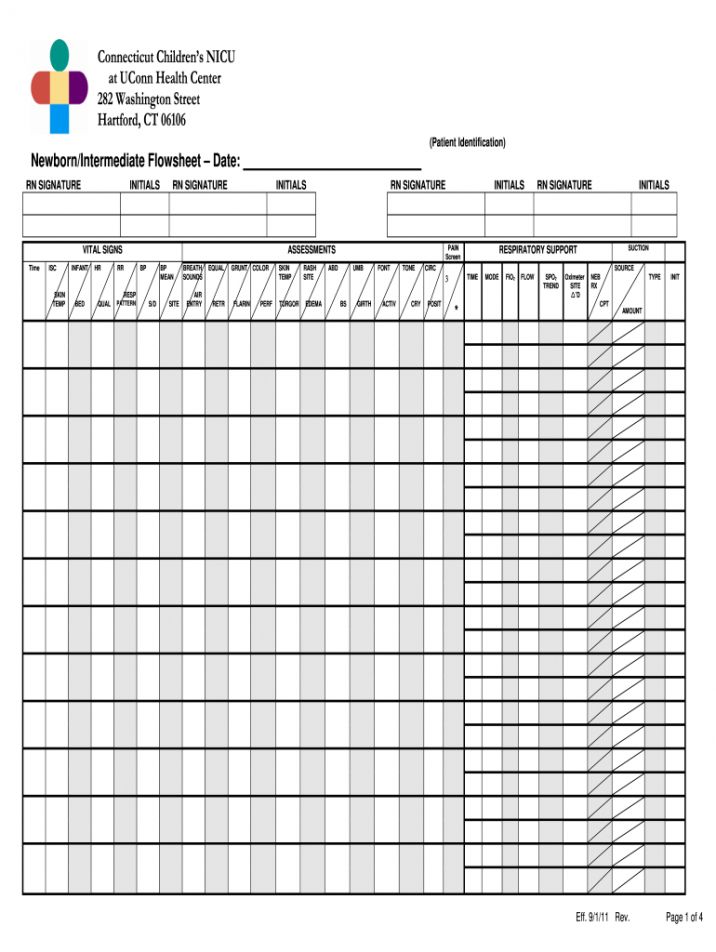 Printable Infection Control Log Template