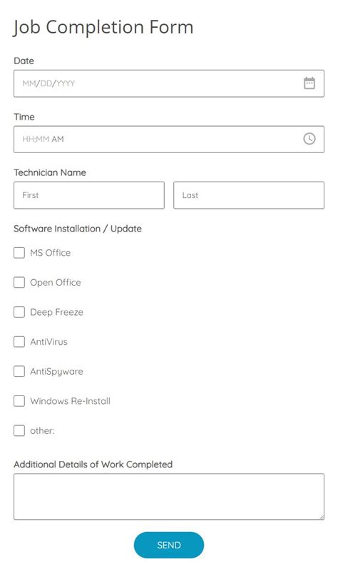 Printable Job Completion Form Template Printable Forms Free Online