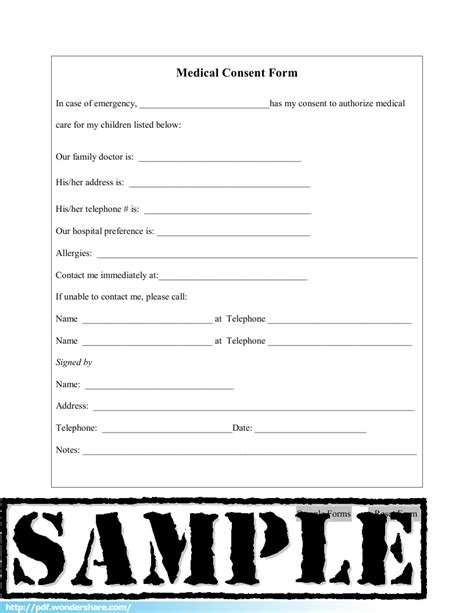 Printable Medical Consent Form