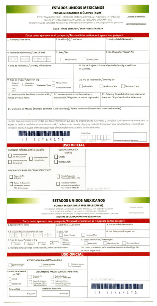 Printable Mexican Immigration Form Hartman