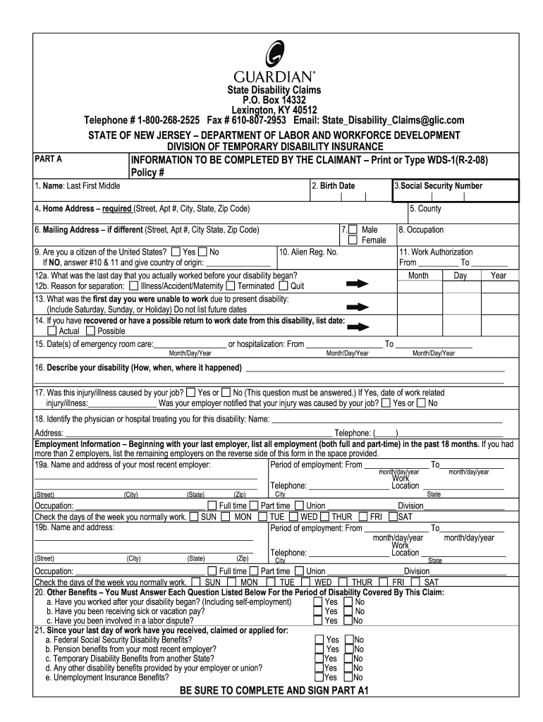 Printable Nj Temporary Disability Forms Printable Forms Free Online