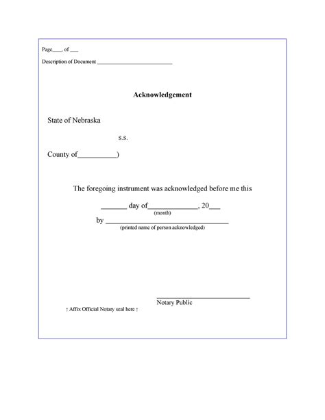 Printable Notary Acknowledgement Printable Form Templates And Letter