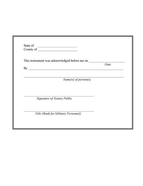 Printable Notary Form