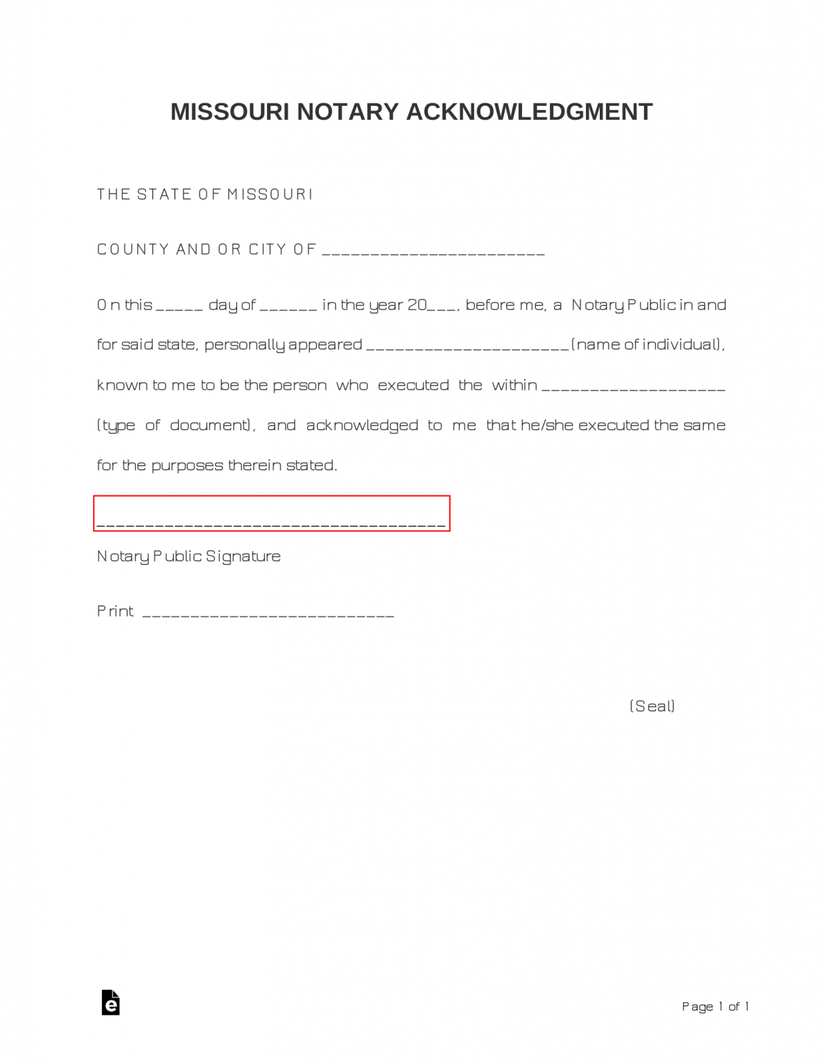 Printable Notary Forms Holobmw