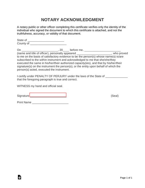 Printable Notary Forms