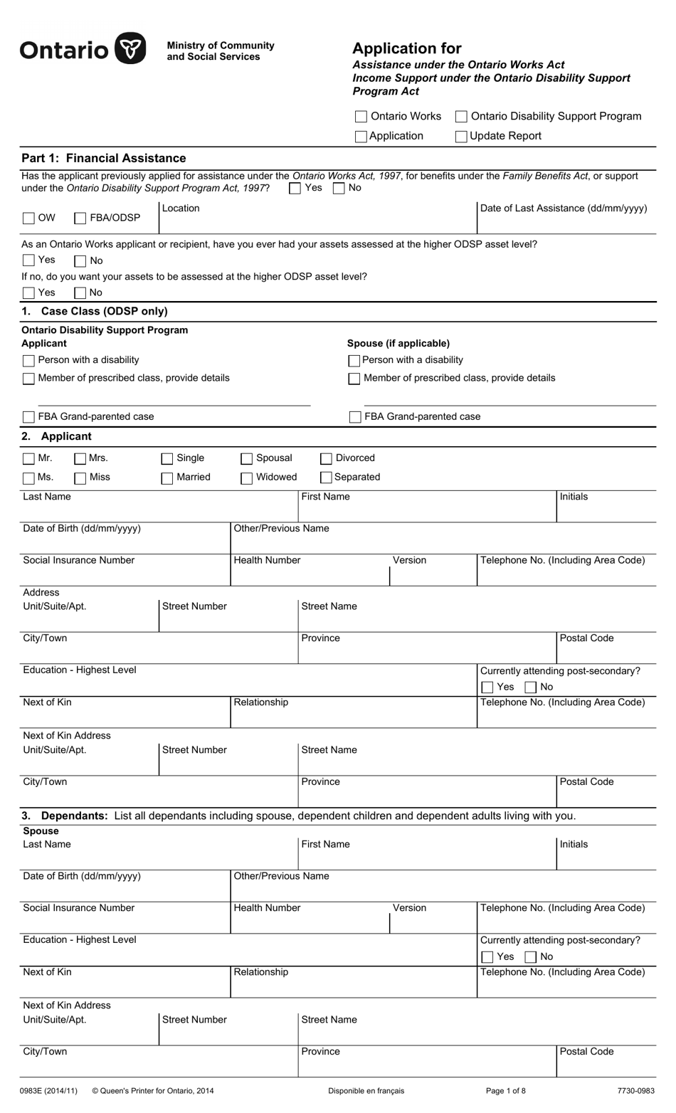 Printable Odsp Application Form Printable Form Templates And Letter