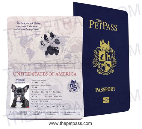 Printable Pet Passport Template