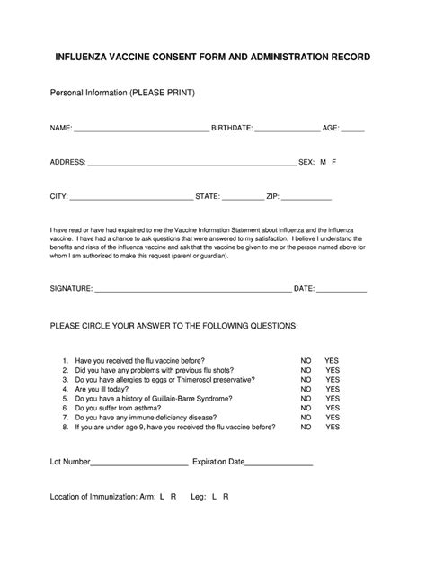 Printable Proof Of Flu Shot Form Fill Online Printable Fillable