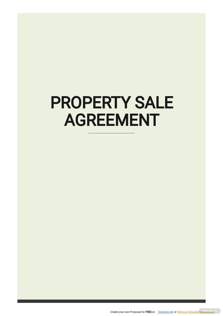 Printable Property Sale Agreement Template