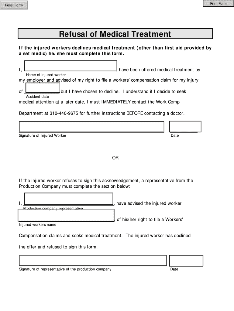 Printable Refusal Of Medical Treatment Form Printable Word Searches