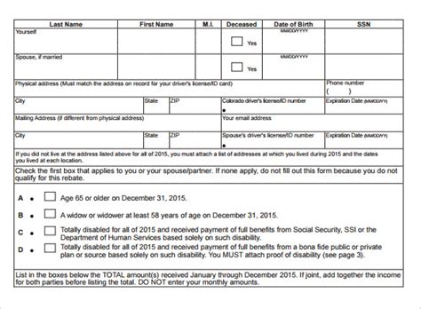 Printable Rent Rebate Forms Rent Rebates