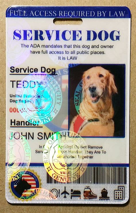 Printable Service Dog Papers