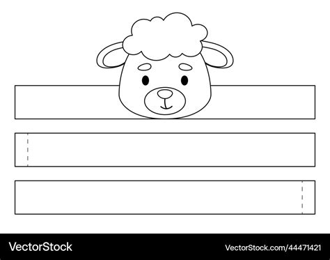 Printable Sheep Paper Crown Diy Cut Stock Vector Royalty Free