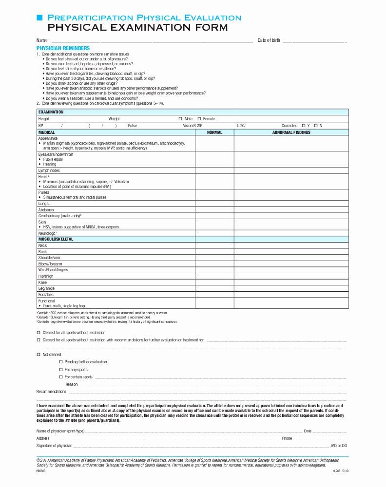 Printable Veterinary Physical Exam Form