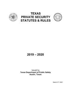 Private Security Statutes Rules Txdps Private Security Statutes