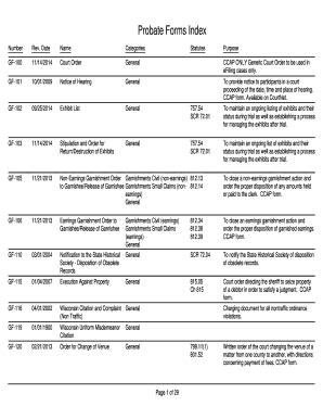 Probate Forms Index Wisconsin Court System Wicourts Fill And Sign