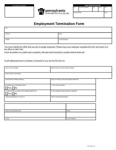 Product Information This Is An Employee Termination Form Template