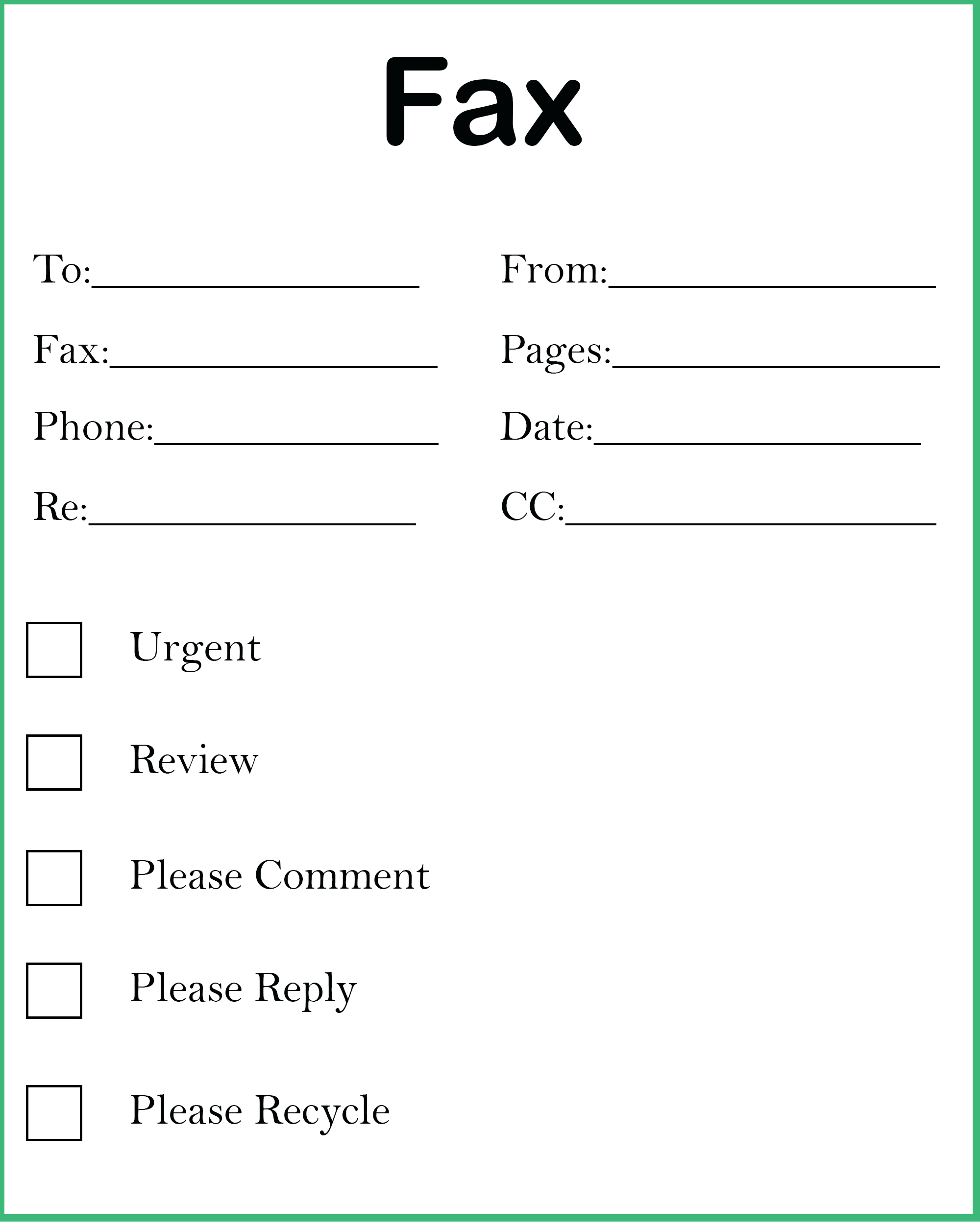 Professional Medical Fax Cover Sheet