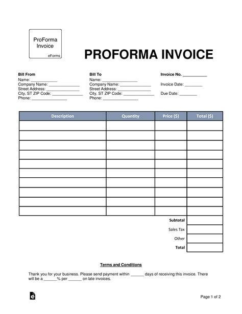 Proforma Invoice Meaning Templates Fillable Amp Printable Samples For Pdf Word Pdffiller