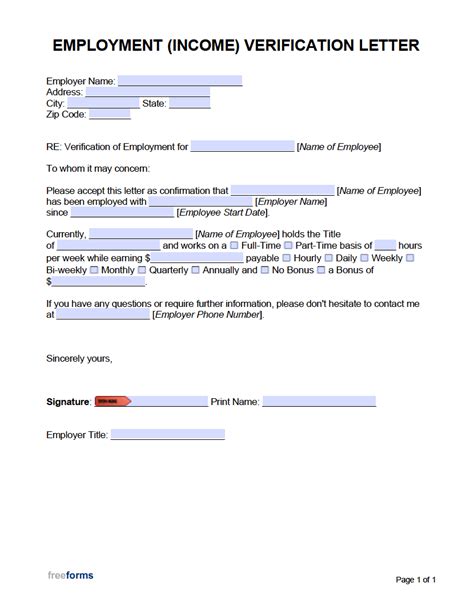 Proof Printable Employment Verification Letter Payment Proof 2020