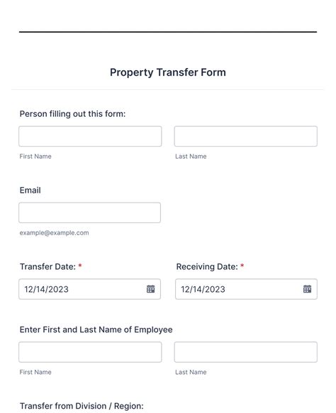 Property Transfer Form Template Jotform