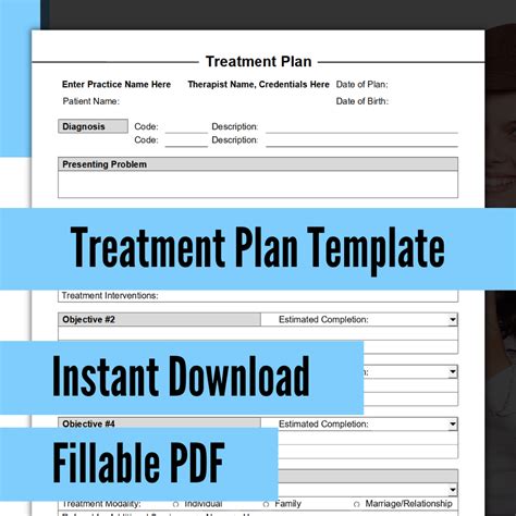 Psychotherapy Treatment Plan Printable Therapist Paperwork Counseling