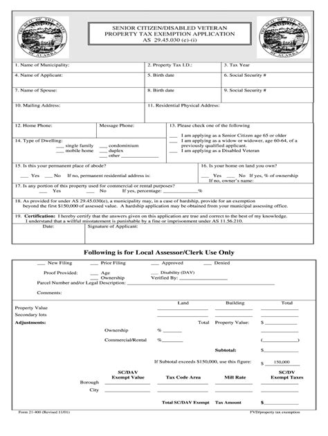 Pt 30 Veteran With A Disability Property Tax Exemption Application