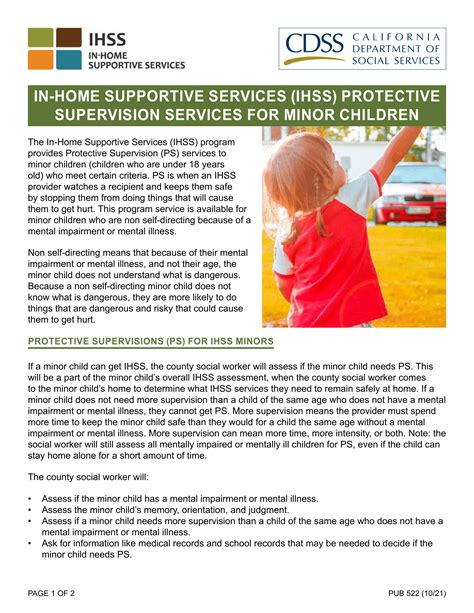 Pub 522 In Home Supportive Services Protective Supervision Services