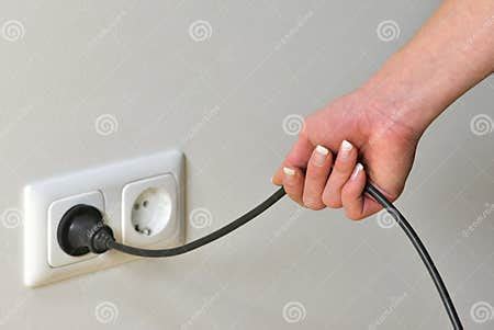 Pulling The Plug Stock Image Image Of Hand Outlet Electricity 12473749