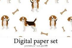 Puppy Dog Printable Papers Dog Digital Papers Cute Pug Dog Digital