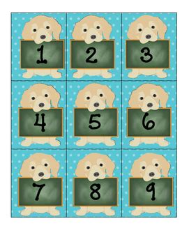 Puppy Number Labels By Julie S Classroom Closet Tpt